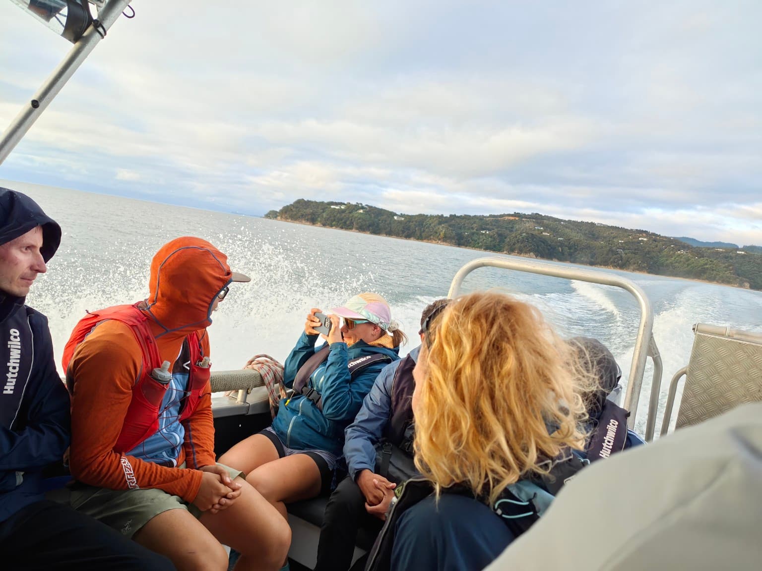 A water taxi travelling north from Mārahau