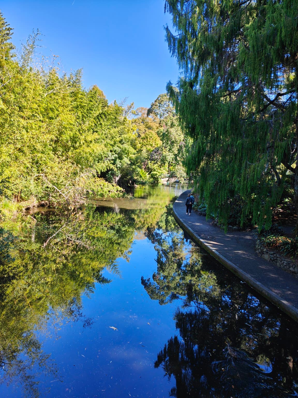 The path through Queens Gardens curved close to the water.