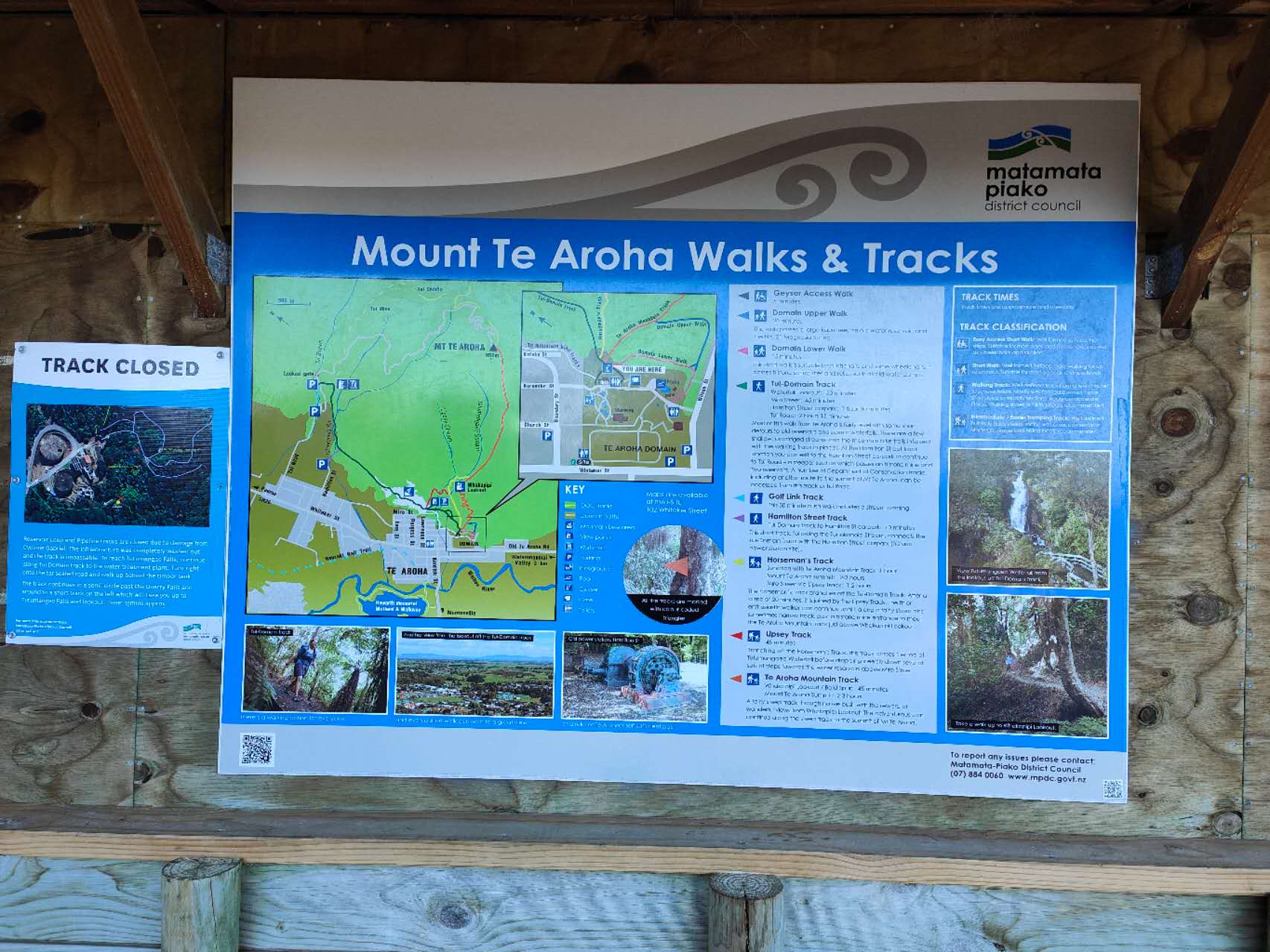 Mount Te Aroha 登山路线说明牌